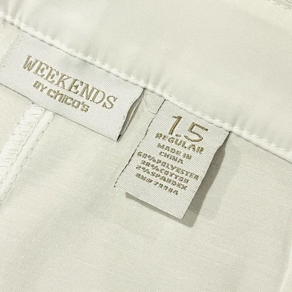 Chico's White Straight Leg Pants 1.5 Reg Size 10 - Picture 5 of 6